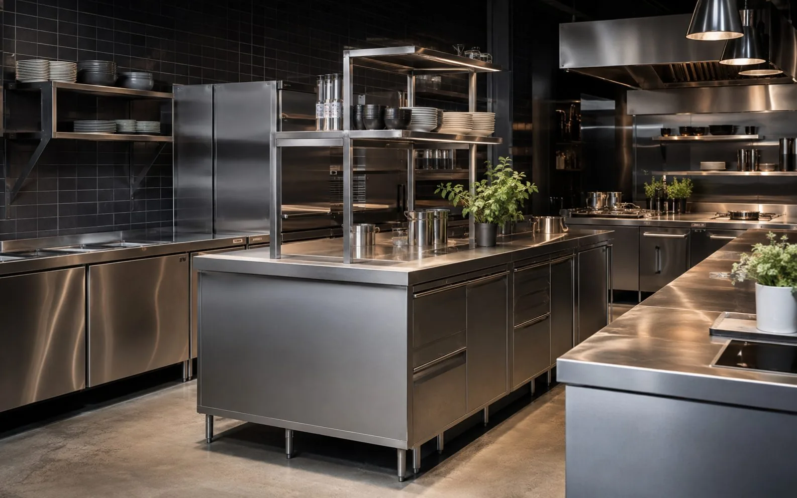 Stainless kitchen furniture